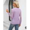 imageBlooming Jelly Womens Waffle Knit Tops Dressy Business Casual Blouses Lace Long Sleeve Work Shirts Fall ClothesLavender