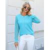 imageBlooming Jelly Womens Waffle Knit Tops Dressy Business Casual Blouses Lace Long Sleeve Work Shirts Fall ClothesLight Blue