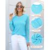 imageBlooming Jelly Womens Waffle Knit Tops Dressy Business Casual Blouses Lace Long Sleeve Work Shirts Fall ClothesLight Blue