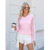 imageBlooming Jelly Womens Waffle Knit Tops Dressy Business Casual Blouses Lace Long Sleeve Work Shirts Fall ClothesLight Pink