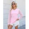 imageBlooming Jelly Womens Waffle Knit Tops Dressy Business Casual Blouses Lace Long Sleeve Work Shirts Fall ClothesLight Pink