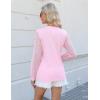 imageBlooming Jelly Womens Waffle Knit Tops Dressy Business Casual Blouses Lace Long Sleeve Work Shirts Fall ClothesLight Pink