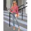 imageBlooming Jelly Womens Waffle Knit Tops Dressy Business Casual Blouses Lace Long Sleeve Work Shirts Fall ClothesPink