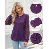 imageBlooming Jelly Womens Waffle Knit Tops Dressy Business Casual Blouses Lace Long Sleeve Work Shirts Fall ClothesPurple