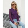 imageBlooming Jelly Womens Waffle Knit Tops Dressy Business Casual Blouses Lace Long Sleeve Work Shirts Fall ClothesPurple
