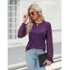 imageBlooming Jelly Womens Waffle Knit Tops Dressy Business Casual Blouses Lace Long Sleeve Work Shirts Fall ClothesPurple