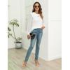 imageBlooming Jelly Womens Waffle Knit Tops Dressy Business Casual Blouses Lace Long Sleeve Work Shirts Fall ClothesWhite