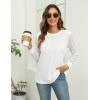 imageBlooming Jelly Womens Waffle Knit Tops Dressy Business Casual Blouses Lace Long Sleeve Work Shirts Fall ClothesWhite