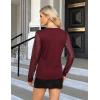 imageBlooming Jelly Womens Waffle Knit Tops Dressy Business Casual Blouses Lace Long Sleeve Work Shirts Fall ClothesWine Red