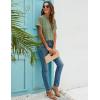 imageBlooming Jelly Womens White Chiffon Blouses Short Sleeve V Neck Shirts Summer Casual Polka Dot TopsArmy Green