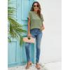 imageBlooming Jelly Womens White Chiffon Blouses Short Sleeve V Neck Shirts Summer Casual Polka Dot TopsArmy Green