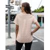 imageBlooming Jelly Womens White Chiffon Blouses Short Sleeve V Neck Shirts Summer Casual Polka Dot TopsBeige