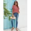 imageBlooming Jelly Womens White Chiffon Blouses Short Sleeve V Neck Shirts Summer Casual Polka Dot TopsCoral Red