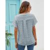 imageBlooming Jelly Womens White Chiffon Blouses Short Sleeve V Neck Shirts Summer Casual Polka Dot TopsGrey