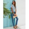 imageBlooming Jelly Womens White Chiffon Blouses Short Sleeve V Neck Shirts Summer Casual Polka Dot TopsGrey