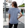 imageBlooming Jelly Womens White Chiffon Blouses Short Sleeve V Neck Shirts Summer Casual Polka Dot TopsHaze Blue