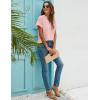 imageBlooming Jelly Womens White Chiffon Blouses Short Sleeve V Neck Shirts Summer Casual Polka Dot TopsLight Pink