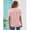 imageBlooming Jelly Womens White Chiffon Blouses Short Sleeve V Neck Shirts Summer Casual Polka Dot TopsLight Pink