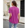 imageBlooming Jelly Womens White Chiffon Blouses Short Sleeve V Neck Shirts Summer Casual Polka Dot TopsOrchid