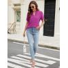 imageBlooming Jelly Womens White Chiffon Blouses Short Sleeve V Neck Shirts Summer Casual Polka Dot TopsOrchid