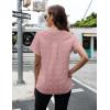 imageBlooming Jelly Womens White Chiffon Blouses Short Sleeve V Neck Shirts Summer Casual Polka Dot TopsPink