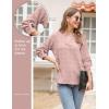 imageBlooming Jelly Womens White Chiffon Blouses Short Sleeve V Neck Shirts Summer Casual Polka Dot TopsPinkfall