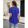 imageBlooming Jelly Womens White Chiffon Blouses Short Sleeve V Neck Shirts Summer Casual Polka Dot TopsRoyal Blue