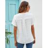 imageBlooming Jelly Womens White Chiffon Blouses Short Sleeve V Neck Shirts Summer Casual Polka Dot TopsWhite