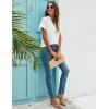 imageBlooming Jelly Womens White Chiffon Blouses Short Sleeve V Neck Shirts Summer Casual Polka Dot TopsWhite