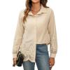 imageBlooming Jelly Womens Business Casual Tops Button Down Long Sleeve Shirts Collared Embroidered Blouses 2024 Fall OutfitsApricot