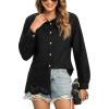 imageBlooming Jelly Womens Business Casual Tops Button Down Long Sleeve Shirts Collared Embroidered Blouses 2024 Fall OutfitsBlack