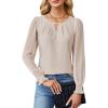 imageBlooming Jelly Womens Business Casual Tops Sheer Long Sleeve Fall Outfits 2024 Trendy Basic Work BlouseBeige