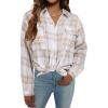 White and Khaki Plaid