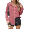 imageBlooming Jelly Womens Button Down Shirts Linen Long Sleeve Tops Business Casual Outfits Fall Pleated Trendy BlousesPink