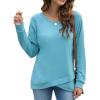 imageBlooming Jelly Womens Crewneck Sweatshirts Long Sleeve Tunic Tops Loose Fit Fall 2023 Long Shirts to Wear with LeggingsTurquoise