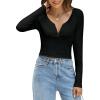 imageBlooming Jelly Womens Cropped Sweater V Neck Sexy Long Sleeve Y2k Crop Tops Cute Trendy 2023 Going Out Ladies Fall OutfitsBlack