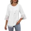 imageBlooming Jelly Womens Dressy Casual Blouses 34 Sleeve Ruffle Business Tops Summer Work Shirts 2025White