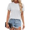 imageBlooming Jelly Womens Dressy Casual Blouses Business Work Tops Lace Short Sleeve Shirts Trendy Summer Outfits 2024White