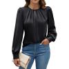 imageBlooming Jelly Womens Dressy Casual Blouses Satin Long Sleeve Shirts Pleated Business Tops Trendy Fall OutfitsBlack