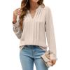 imageBlooming Jelly Womens Dressy Casual Tops Business Long Sleeve Shirts Pleated Fall Work Blouse 2024Apricot