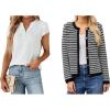 imageBlooming Jelly Womens Dressy Casual Tops and Striped Cardigan Sweaters Medium