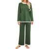 imageBlooming Jelly Womens Lounge Sets 2 Piece Fall Travel Outfits Sweater Knit Matching Sets Airport LoungewearArmy Green