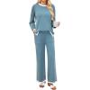 imageBlooming Jelly Womens Lounge Sets 2 Piece Fall Travel Outfits Sweater Knit Matching Sets Airport LoungewearBlue