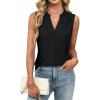 imageBlooming Jelly Womens Summer Button Down Tank Tops Work Dressy Casual Blouses Pleated Sleeveless Trendy Shirts 2025Black