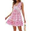 imageBlooming Jelly Womens Swimsuit Coverup Swimwear Bathing Suit Cover Up Floral Lace Boho Beach Dress with PocketsPink