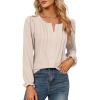 imageBlooming Jelly Womens Tops Dressy Casual Long Sleeve Shirts V Neck Chiffon Blouses Fall Clothes 2024Apricot