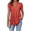 imageBlooming Jelly Womens Tunic Tops Summer Dressy Casual Blouses Business Outfits Plus Size Cap Sleeve Pleated ShirtsRed Floral Print