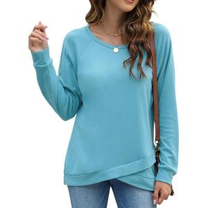 imageBlooming Jelly Womens Crewneck Sweatshirts Long Sleeve Tunic Tops Loose Fit Fall 2023 Long Shirts to Wear with LeggingsTurquoise