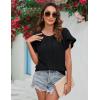 imageBlooming Jelly Womens Blouses Dressy Causal Short Petal Sleeve Polka Dot Business Tops Ladies Summer 2024 Trendy Work ShirtBlack
