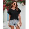 imageBlooming Jelly Womens Blouses Dressy Causal Short Petal Sleeve Polka Dot Business Tops Ladies Summer 2024 Trendy Work ShirtBlack
